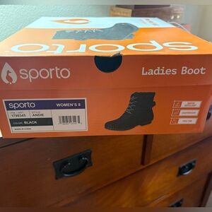 Sporto Women's Andie weather Boots NWT Black Size 8.